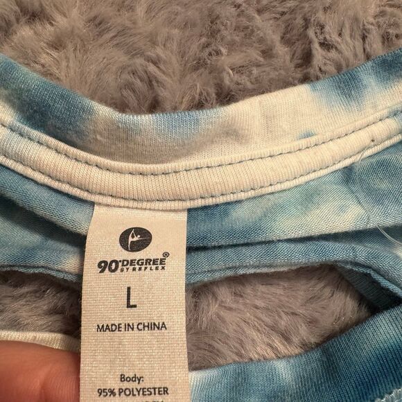 90 degree blue and white tie dye crop top - Picture 2 of 3